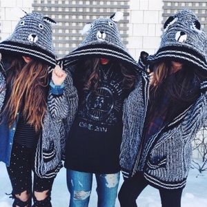 LF sweater with teddy hoodie